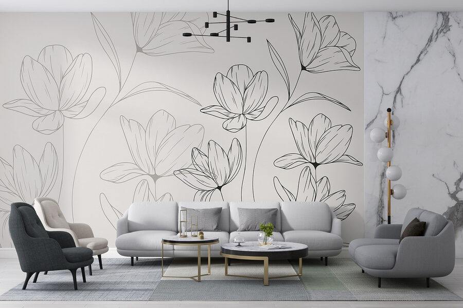 Disegno di fiori su sfondo bianco