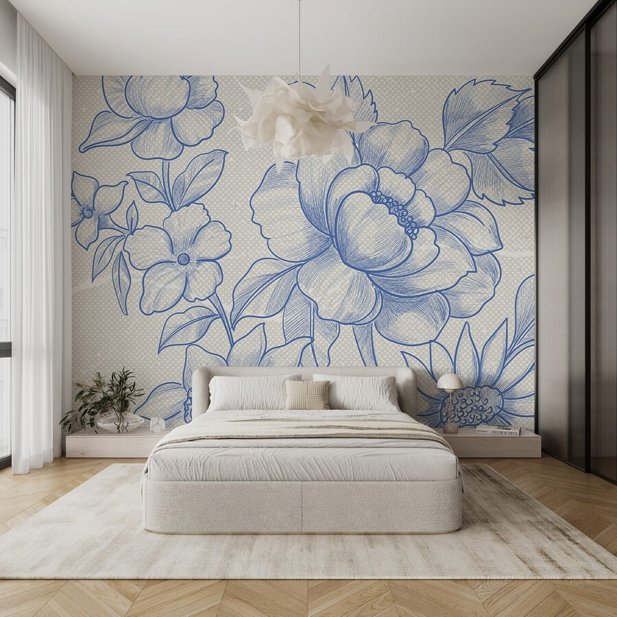 Disegno di fiori e foglie