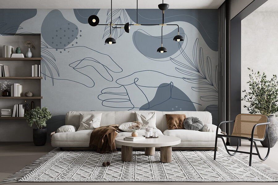 Disegno di una mano e di piante