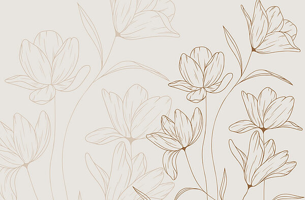 Disegno di fiori su sfondo bianco Disegno di fiori su sfondo bianco