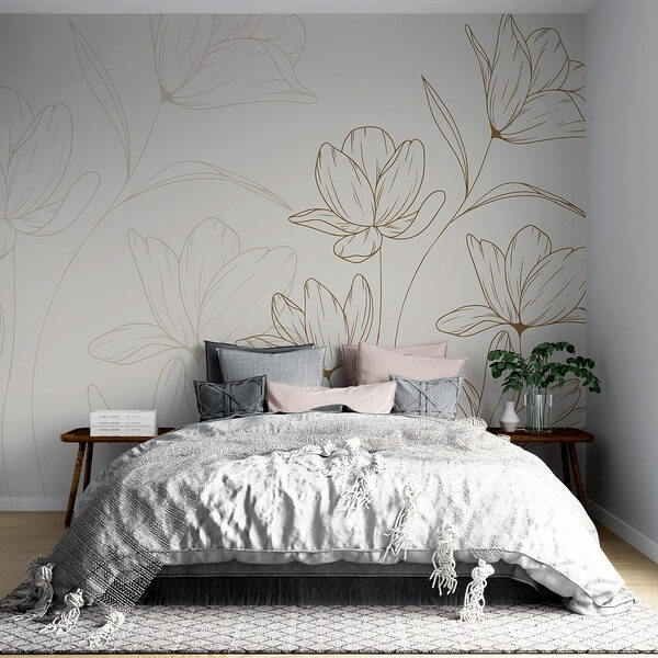 Disegno di fiori su sfondo bianco Disegno di fiori su sfondo bianco