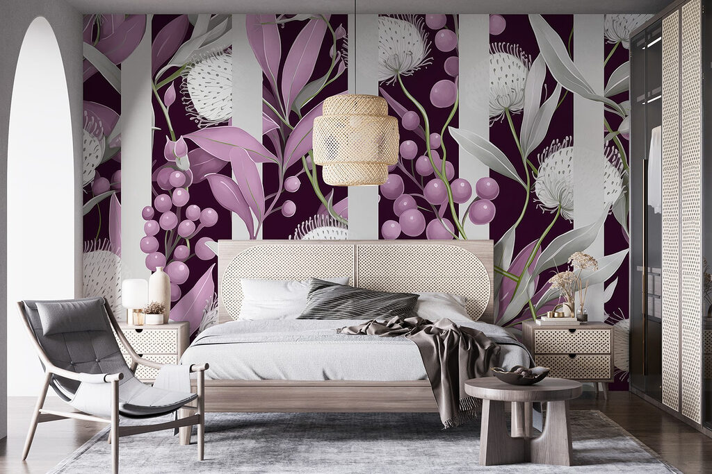 Purple and white floral pattern