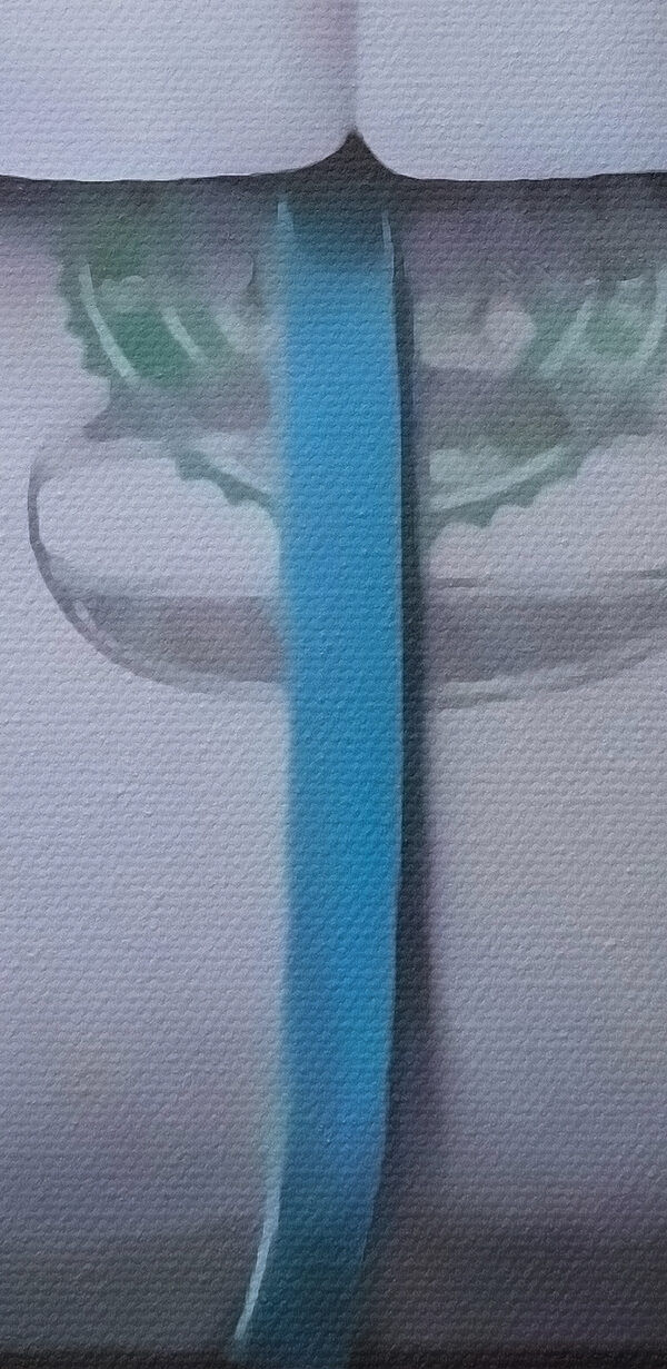 Close up of a woman's mouth with a rolled up dollar bill