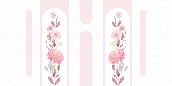 Fiori e foglie rosa su sfondo bianco Fiori e foglie rosa su sfondo bianco