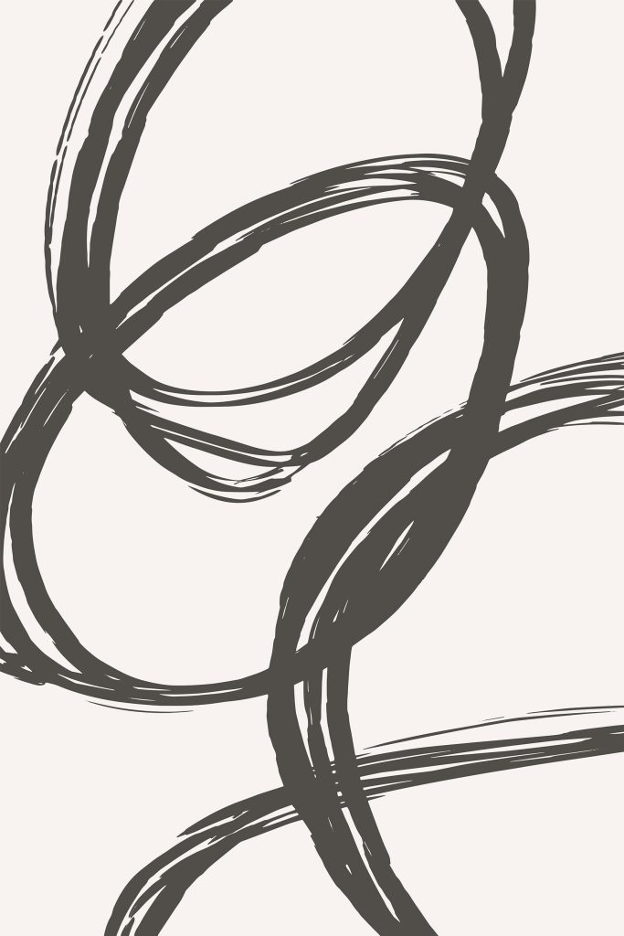 Black and white drawing of circles