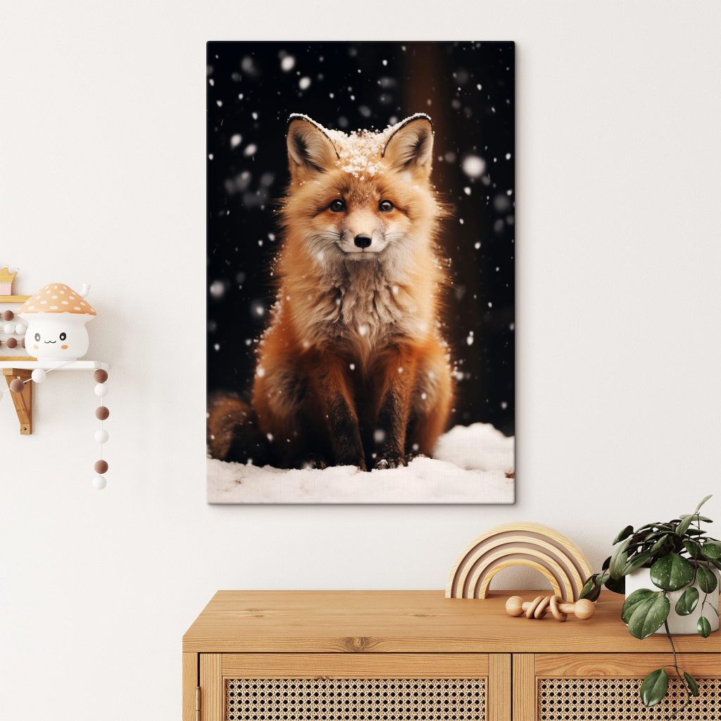 Fox with snow on its head Fox with snow on its head