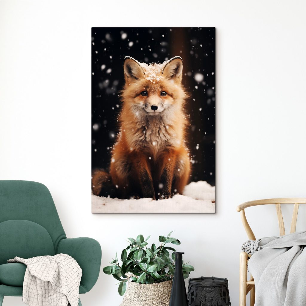 Fox with snow on its head Fox with snow on its head