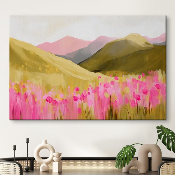 Quadri Quadri Dipinto raffigurante un campo di fiori rosa (COD: s41339)