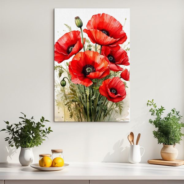 Quadri Dipinto di fiori rossi