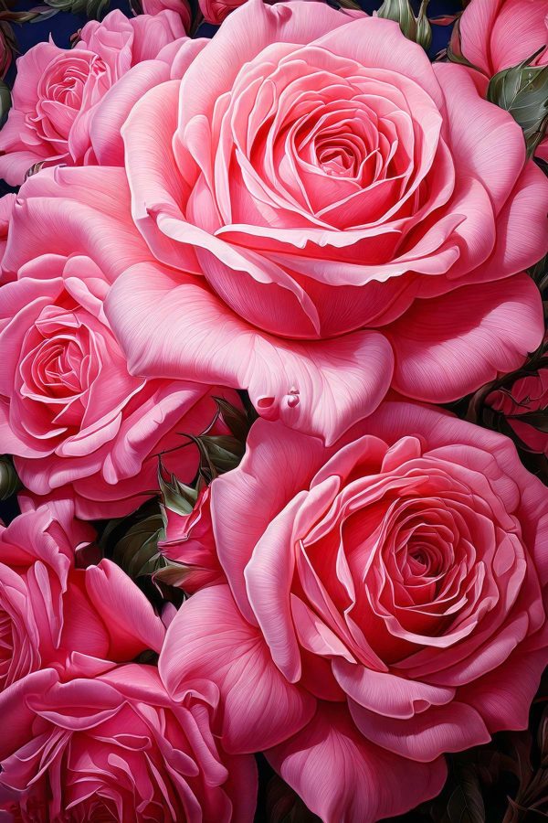 Group of pink roses
