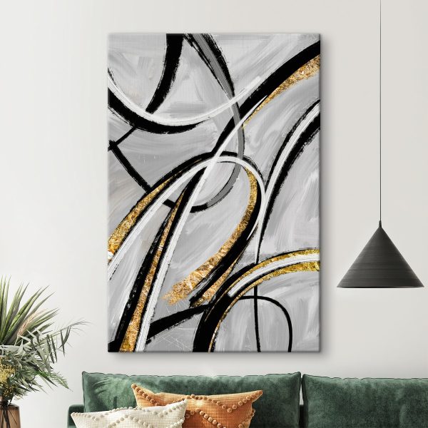 Monochrome swirls with metallic accents Monochrome swirls with metallic accents