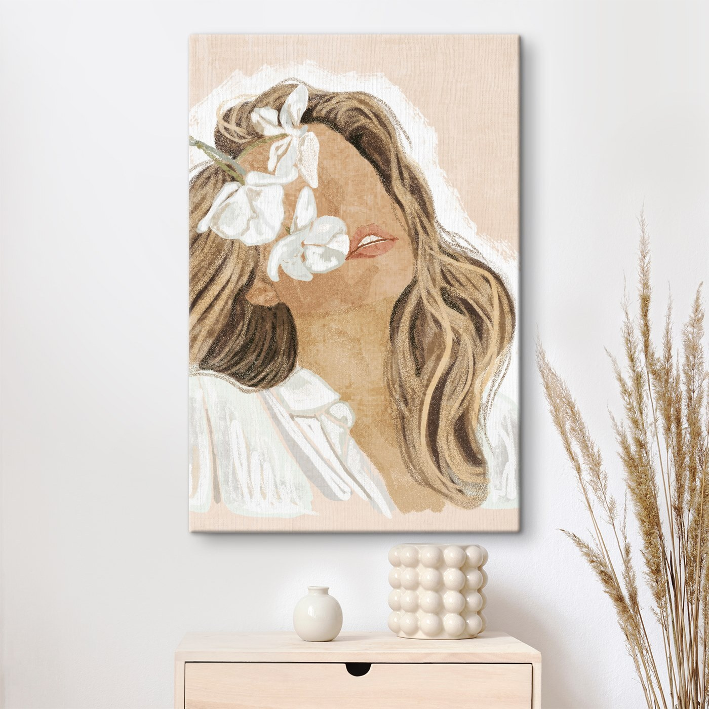 Woman with flowers in her hair Woman with flowers in her hair