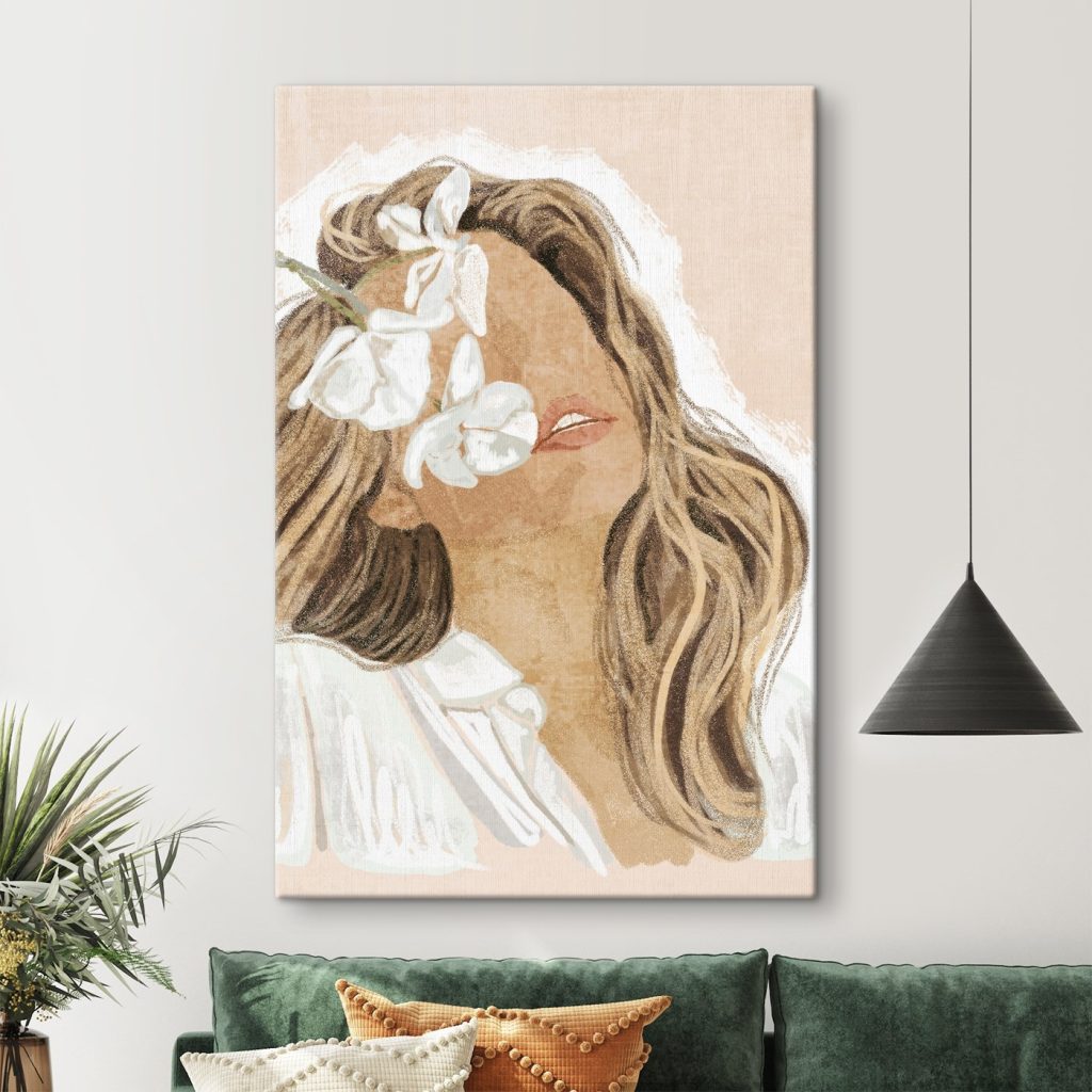 Woman with flowers in her hair Woman with flowers in her hair