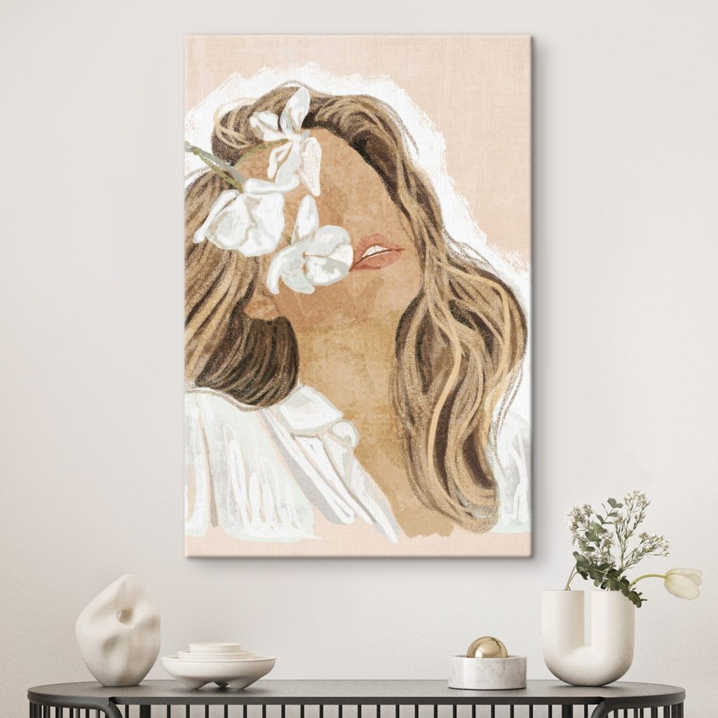 Woman with flowers in her hair Woman with flowers in her hair