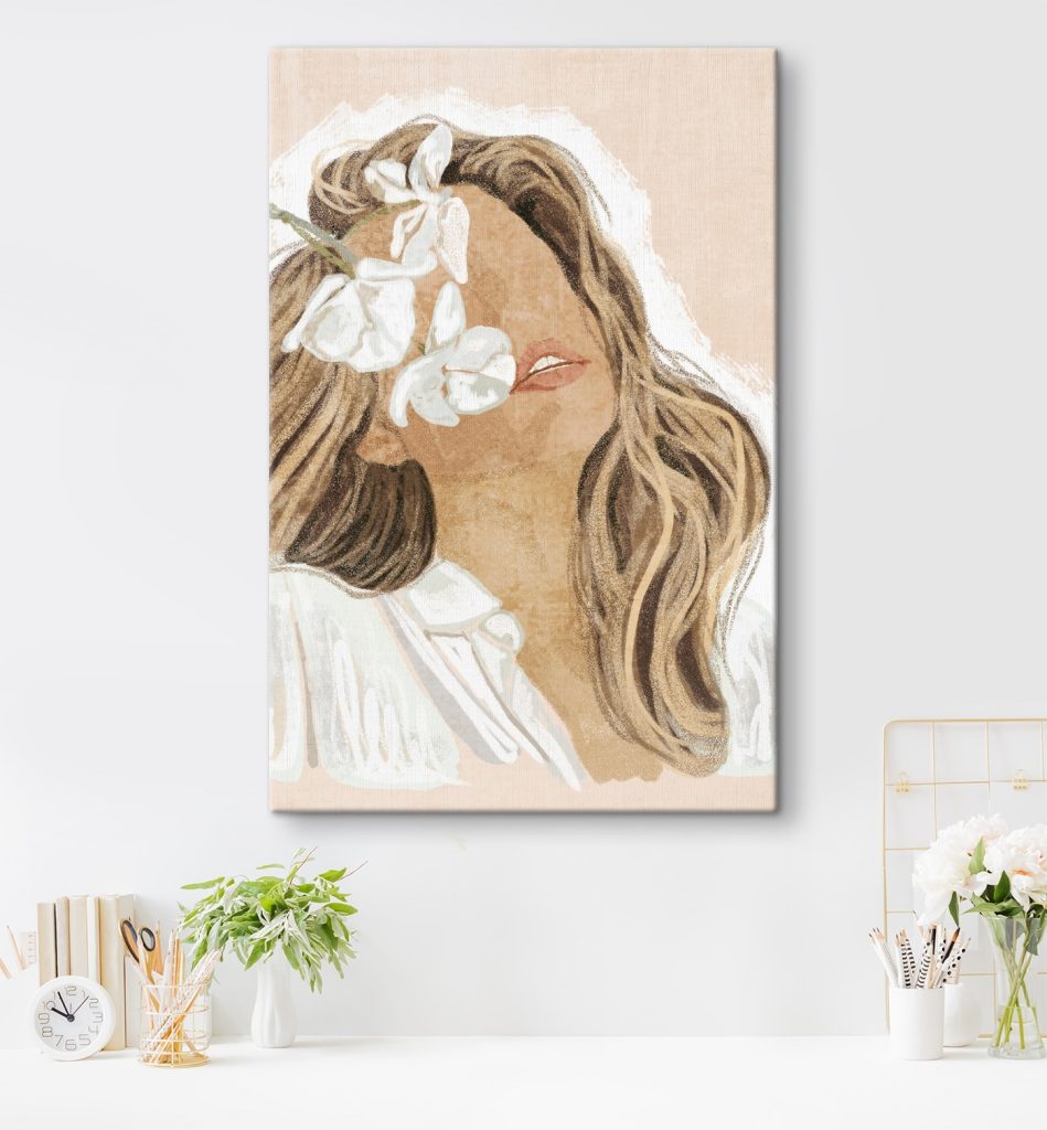 Woman with flowers in her hair Woman with flowers in her hair