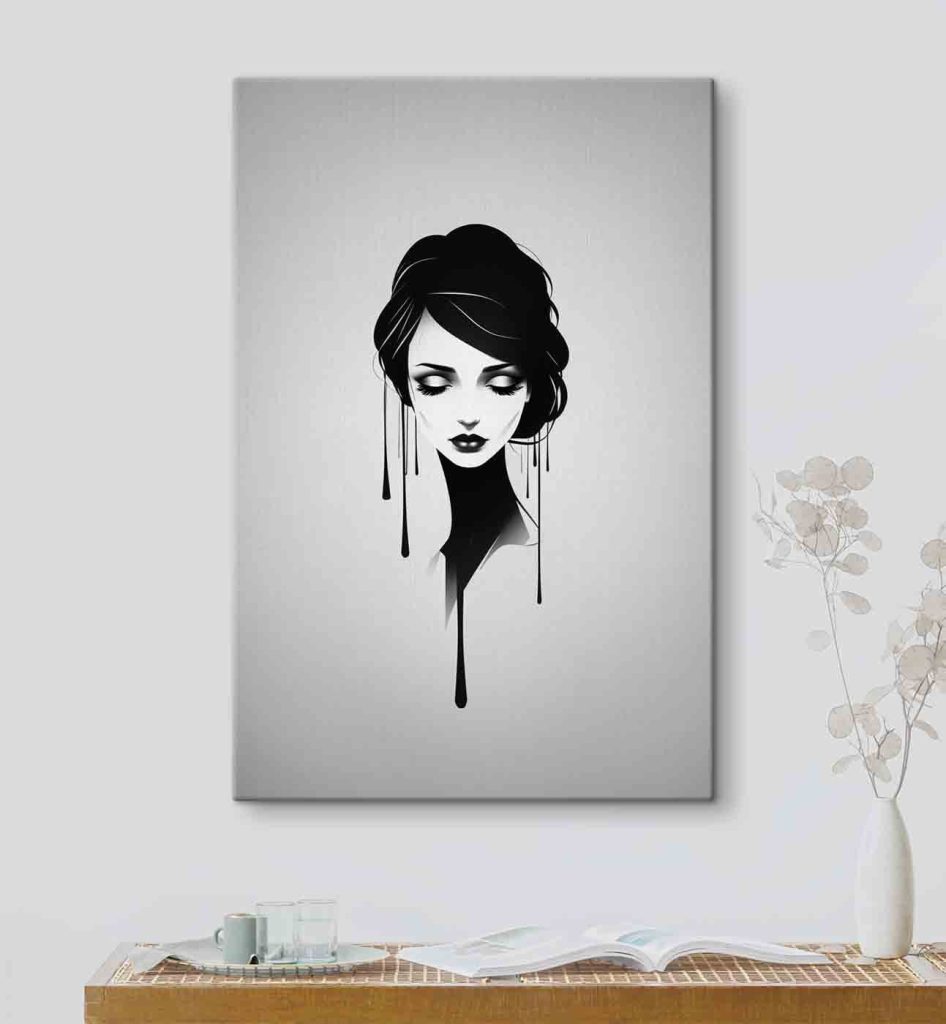 Woman with black hair and makeup Woman with black hair and makeup