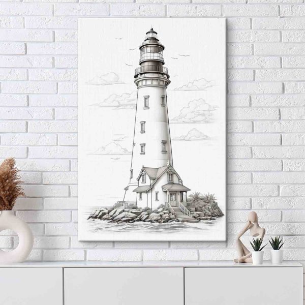 Quadri Faro con una casa e delle palme (COD: s35832) Quadri Quadri Faro con una casa e delle palme (COD: s35832)