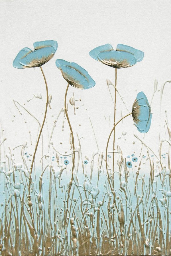 Painting of flowers in a field