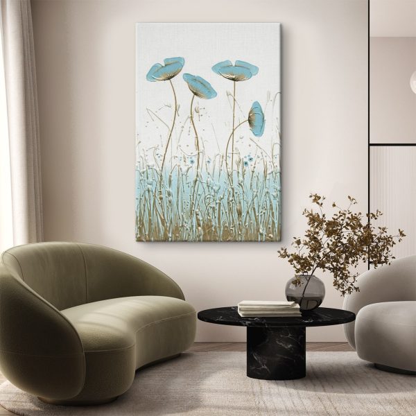 Painting of flowers in a field