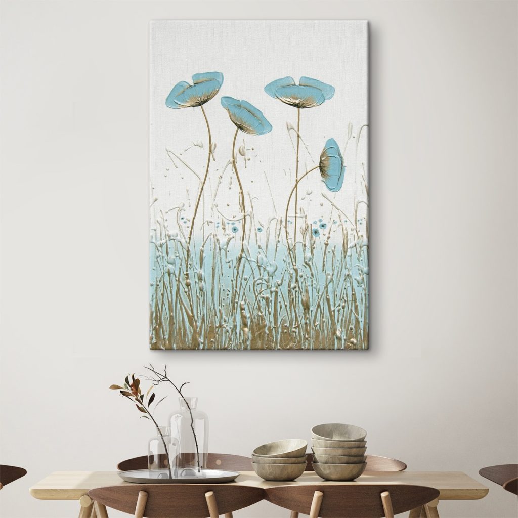 Painting of flowers in a field