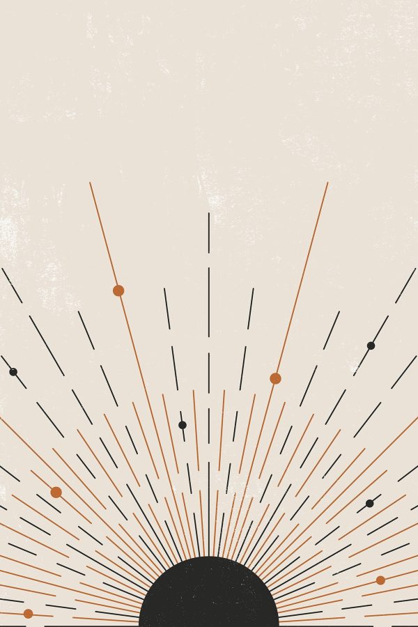 Sunburst with lines and dots