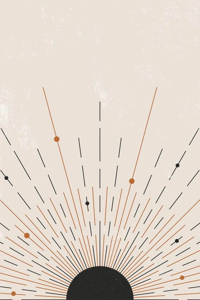 Sunburst with lines and dots