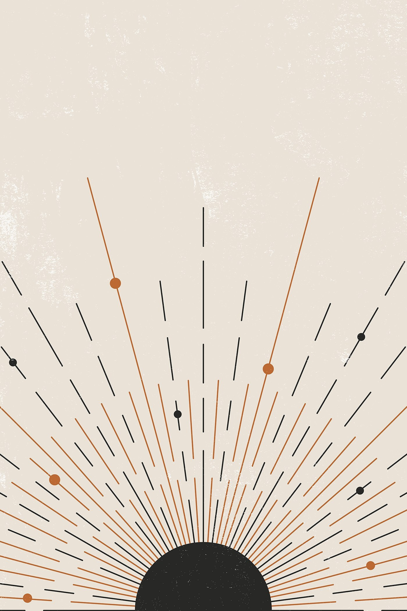 Sunburst with lines and dots