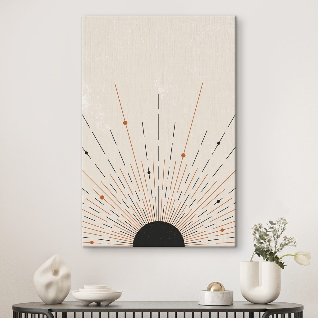 Sunburst with lines and dots