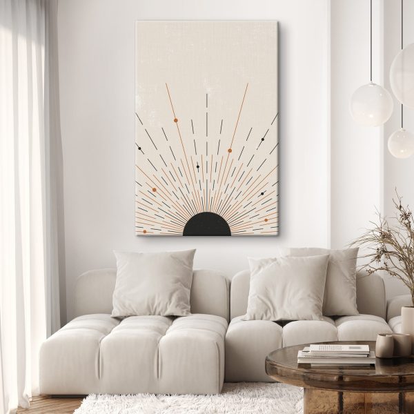 Sunburst with lines and dots