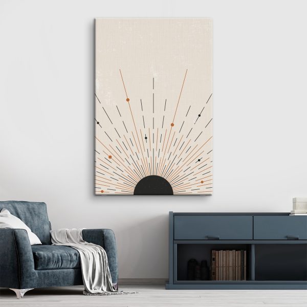 Sunburst with lines and dots