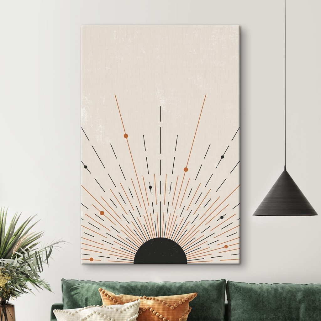 Sunburst with lines and dots