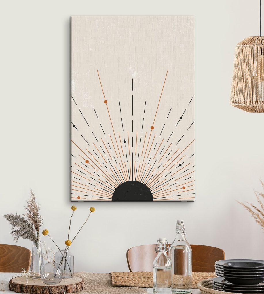 Sunburst with lines and dots