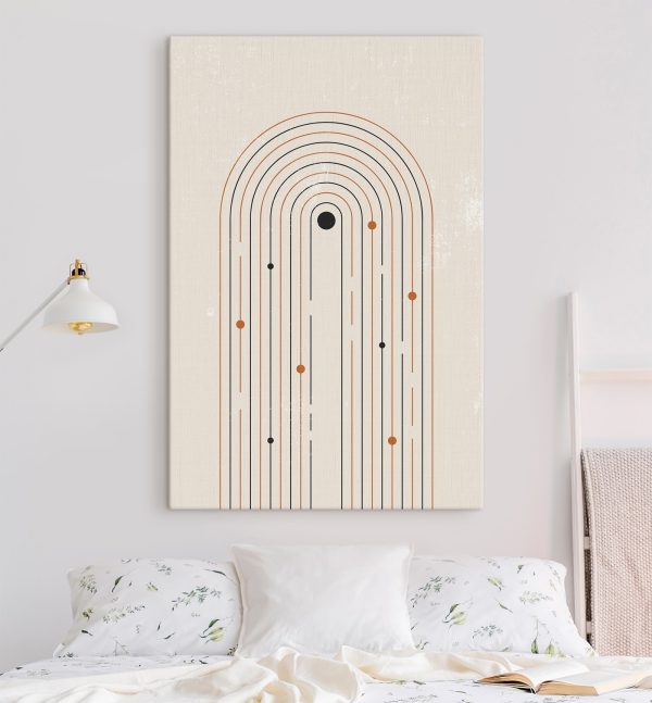Black and orange lines and dots