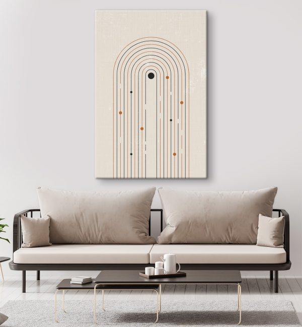 Black and orange lines and dots