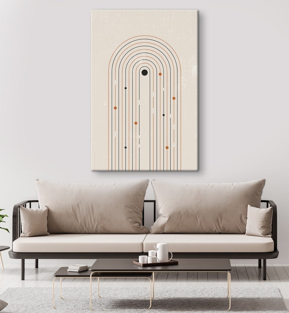 Black and orange lines and dots