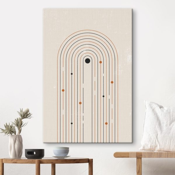 Black and orange lines and dots