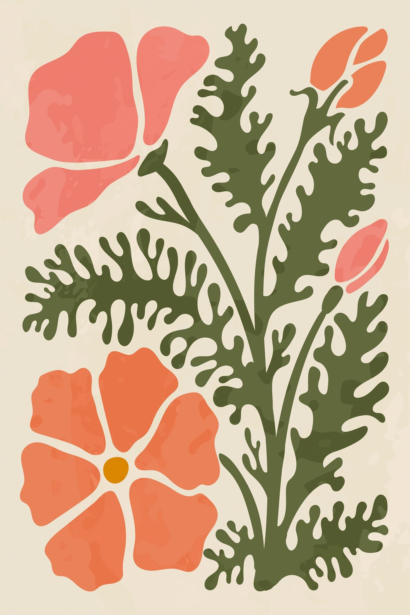 Blooms in Coral Harmony Blooms in Coral Harmony