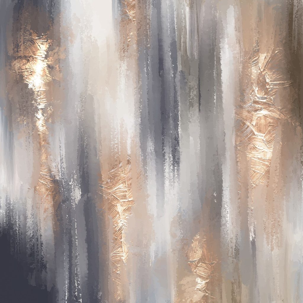 Metallic strokes meet muted tones