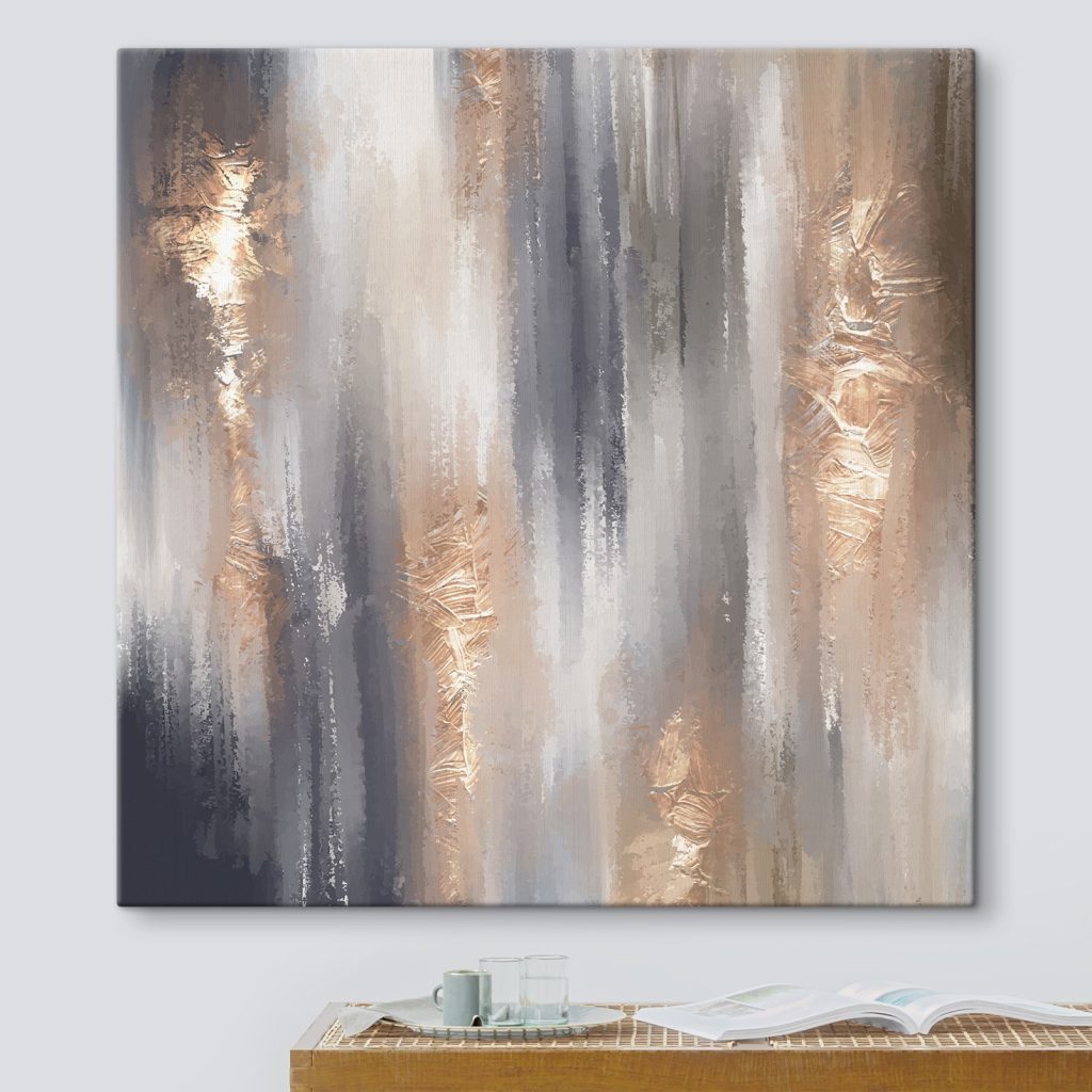 Metallic strokes meet muted tones