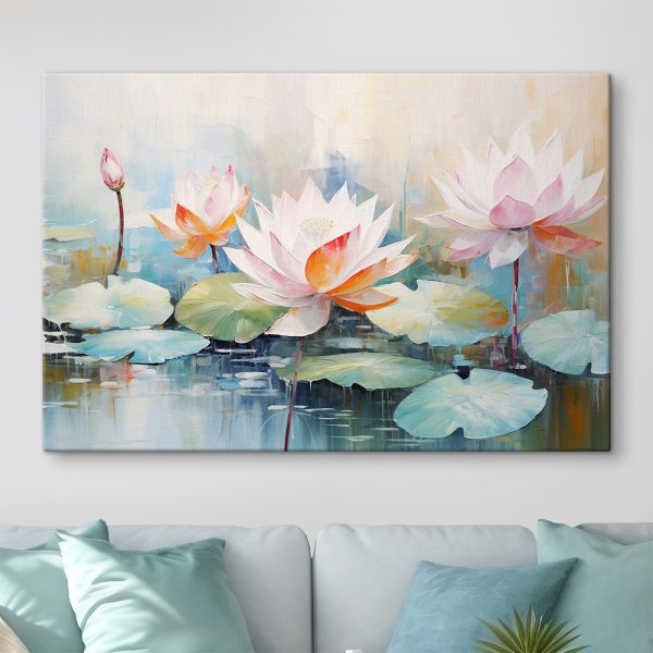 Quadri Dipinto di fiori sull'acqua (COD: s35926) Quadri Quadri Dipinto di fiori sull'acqua (COD: s35926)