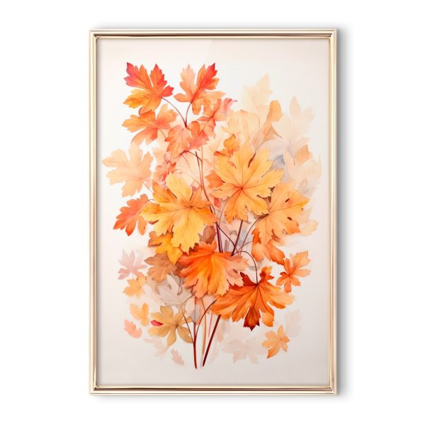 Painting of orange leaves Painting of orange leaves