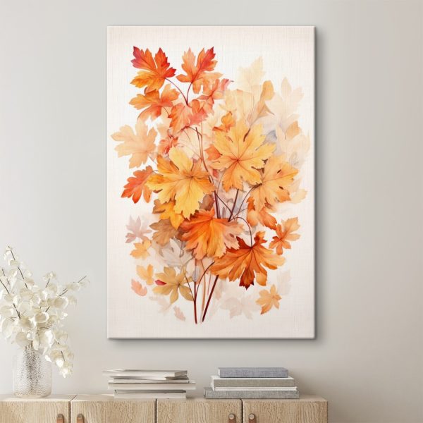 Painting of orange leaves Painting of orange leaves