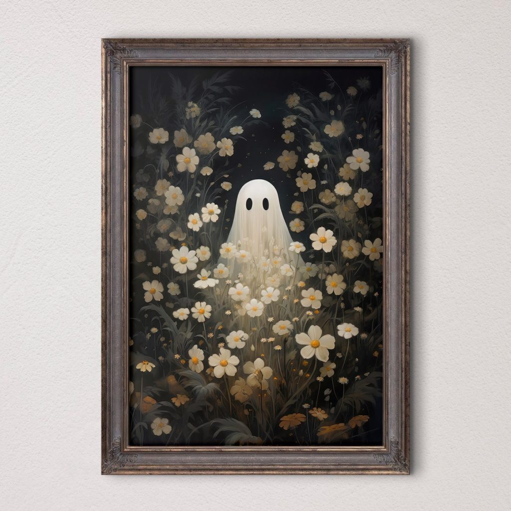 Ghost in a field of flowers