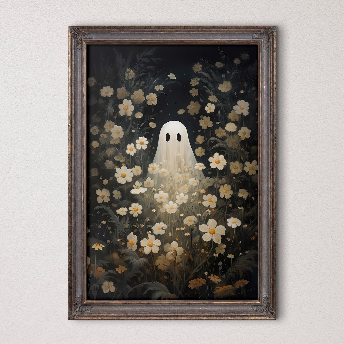 Ghost in a field of flowers