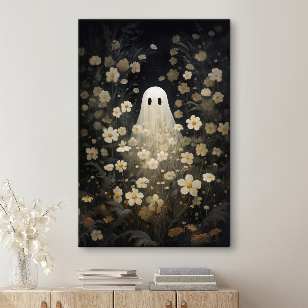 Ghost in a field of flowers
