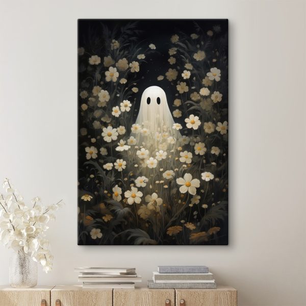 Ghost in a field of flowers