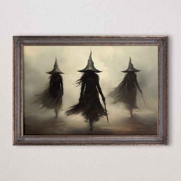 Quadri Un gruppo di donne in abiti neri e cappelli che camminano nella nebbia (COD: s35981) Quadri Quadri Un gruppo di donne in abiti neri e cappelli che camminano nella nebbia (COD: s35981)