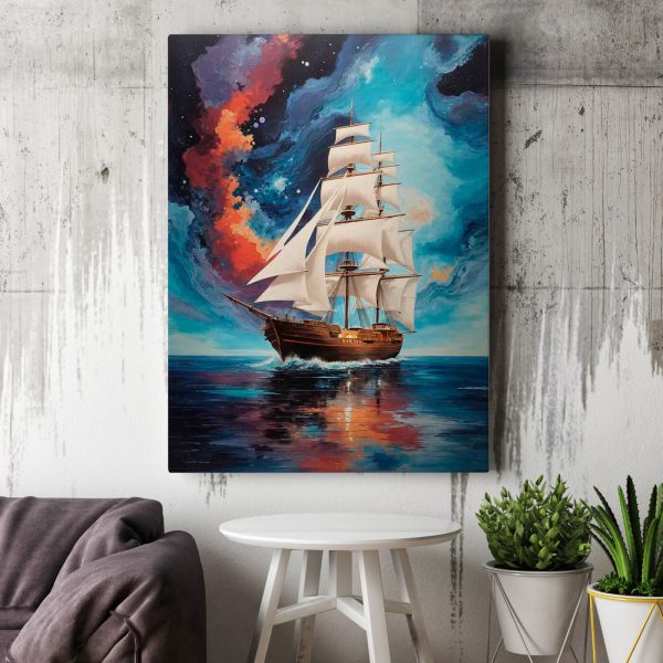 Painting of a ship in the water