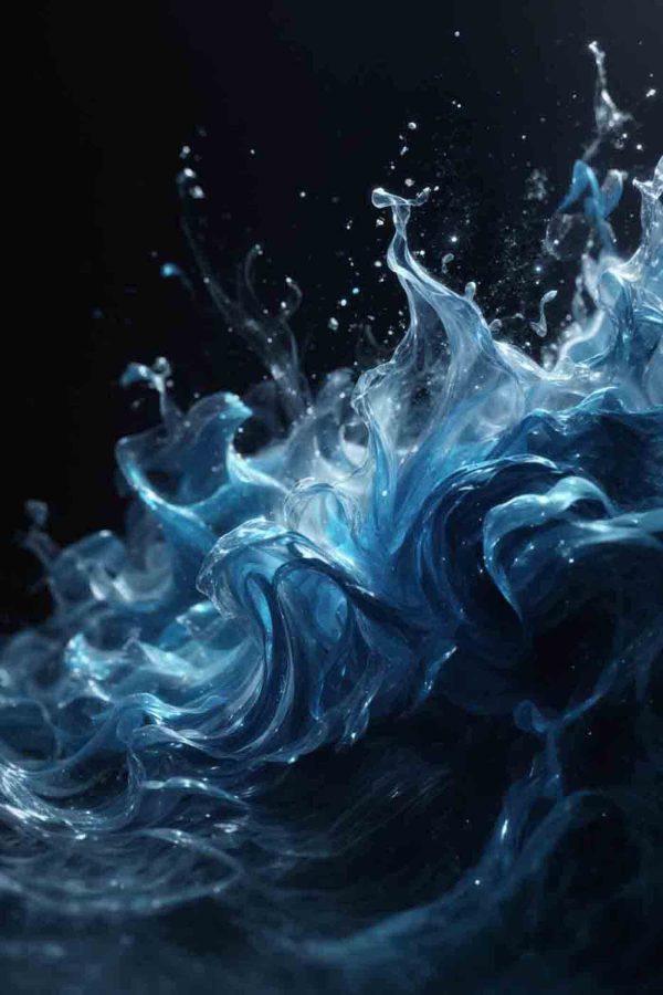 Blue liquid in the water Blue liquid in the water
