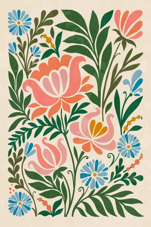 Colorful floral design on a white background Colorful floral design on a white background